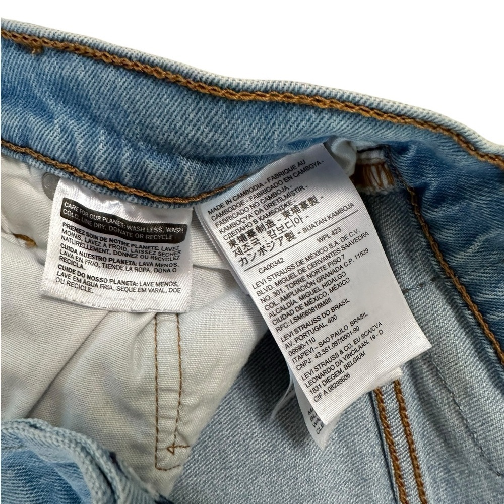 Levis 501 Women’s Denim Cut Off Shorts Waist Sz 24 Blue Button Fly 5 Pocket - Picture 7 of 17